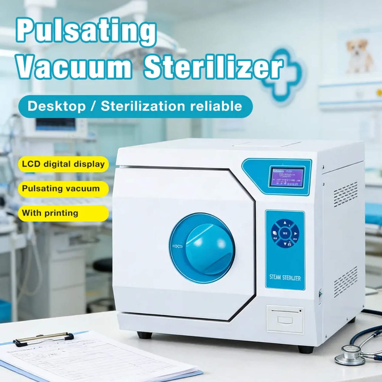 Desktop Pulsed Vacuum Autoclave Steam Sterilizer | Dental Instrument Sterilization Machine - 图片 2