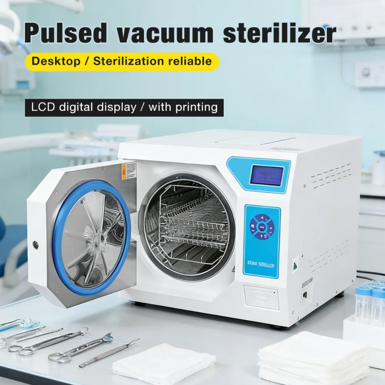 Desktop Pulsed Vacuum Autoclave Steam Sterilizer | Dental Instrument Sterilization Machine - 图片 3