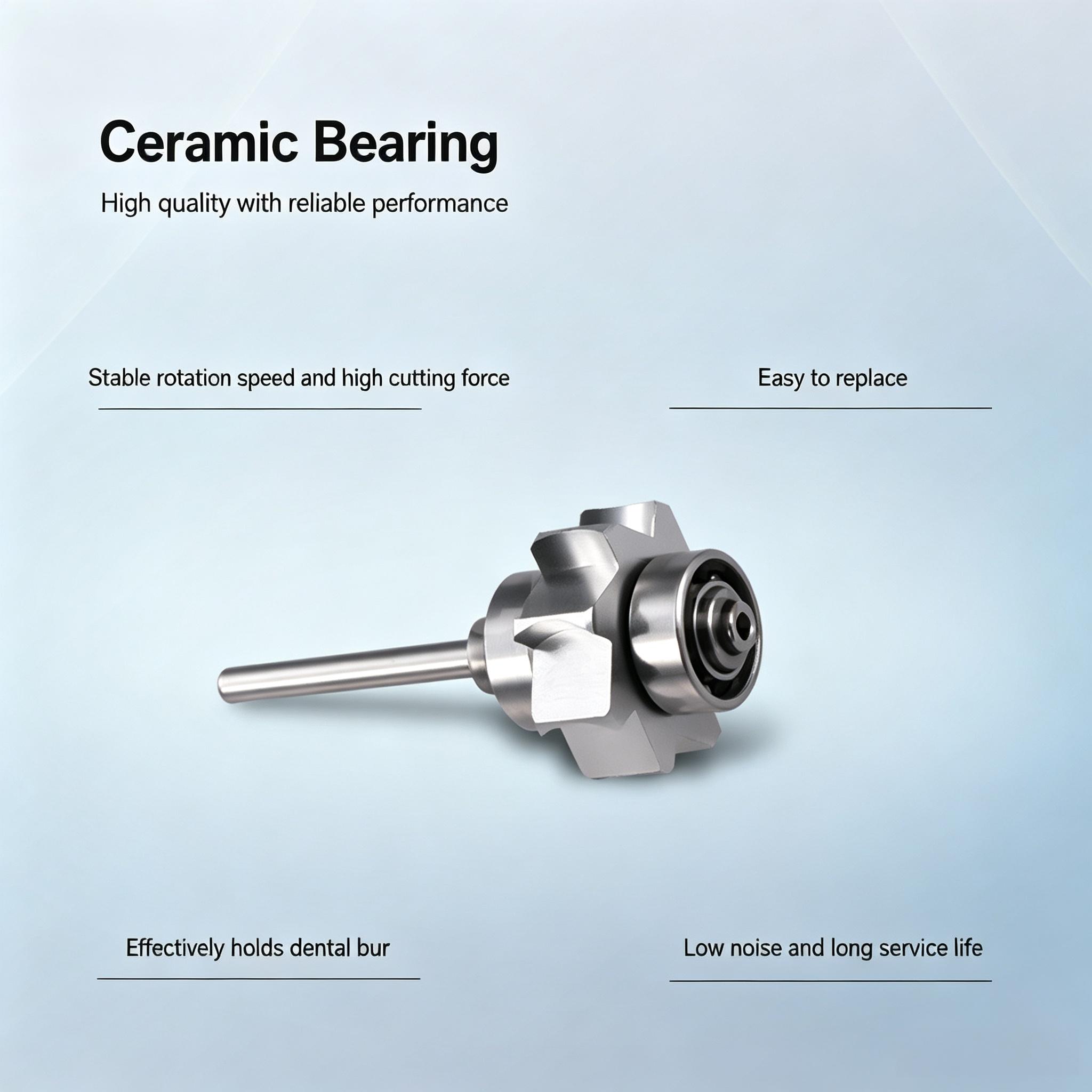 Dental Non-Declining Light High Speed Handpiece with Integrated Head, 4-Hole Multi Spray Push Button Turbine Handpiece - 图片 5